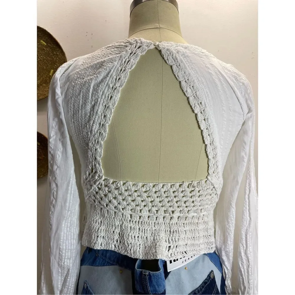 Free People - Megan Crochet Top Ivory